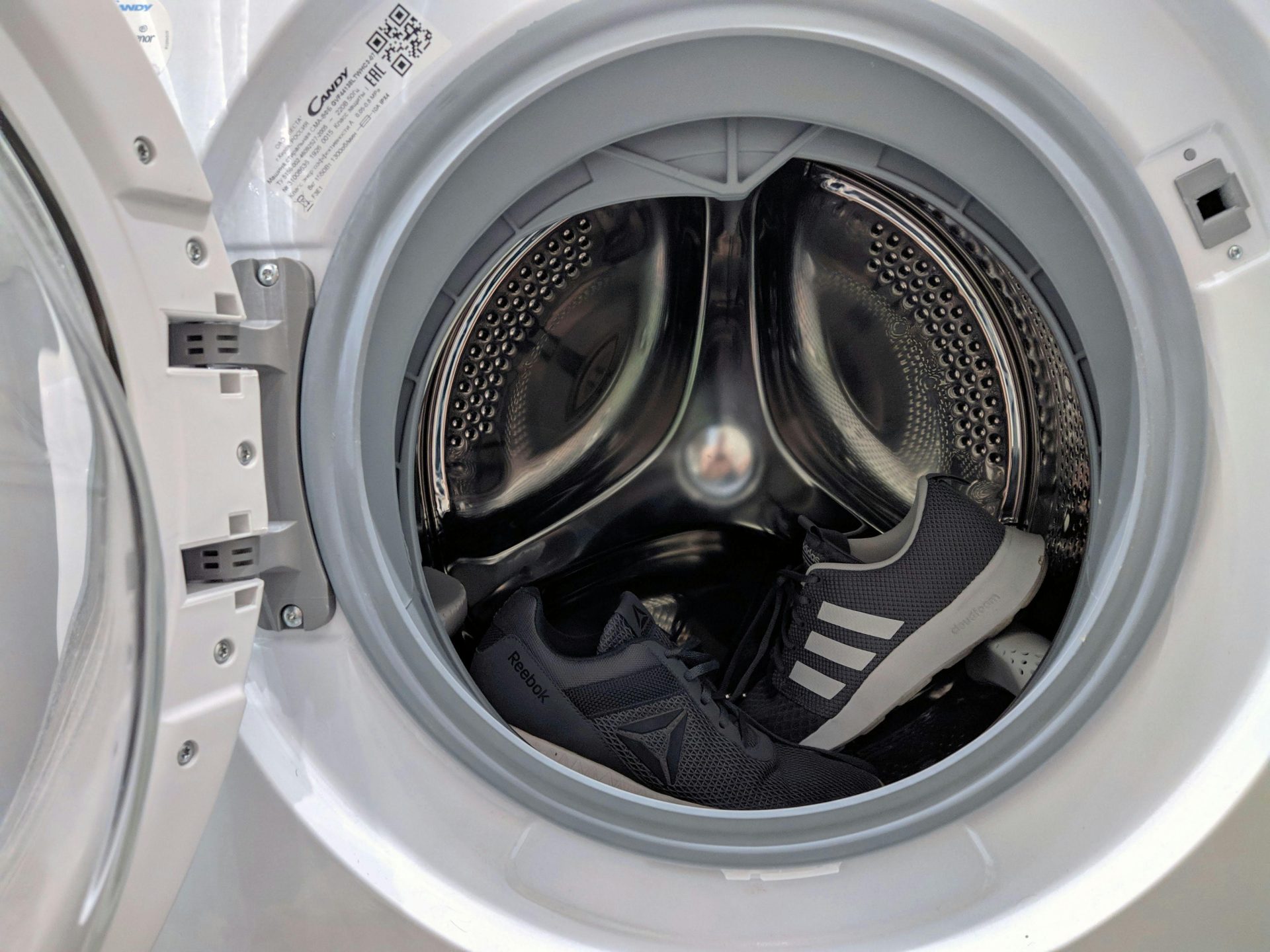 shoes in the washing machine